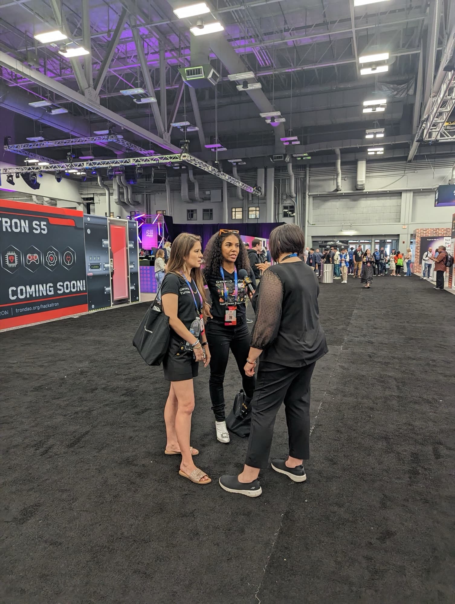 Lisa Francoeur networking at Consensus