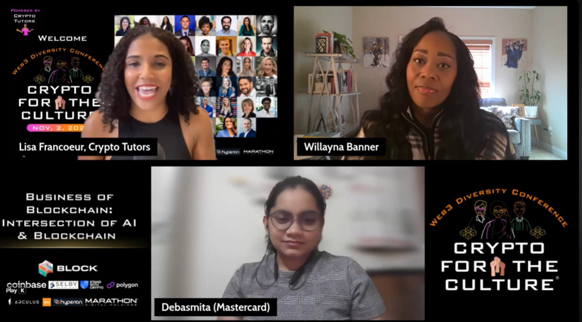 Lisa Francoeur hosting the Crypto for the Culture Web3 conference