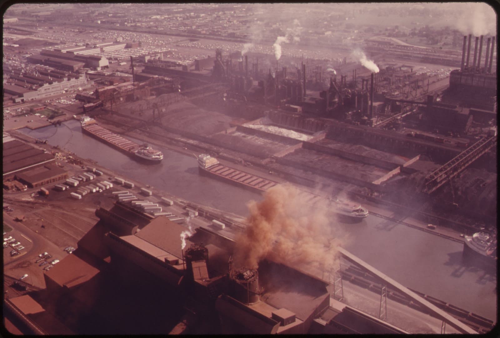 Aerial view of the Ford River Rouge plant complex in Dearborn, Michigan